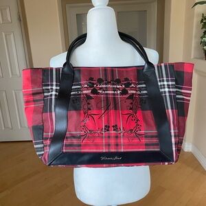 Victoria's Secret Bold Red and Black Plaid Tote
